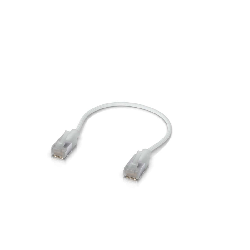 Ubiquiti UniFi Premium Patch Cable,0.15M, Single-Pack, White, Ultra-Thin Braided Patch Cable, Designed Optimized 10GbE Networ