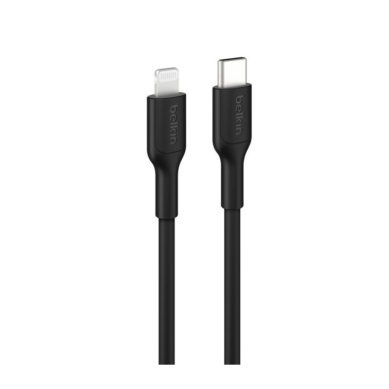 Belkin BoostCharge Lightning to USB-C Cable (1M) - Black (CAA021FQ1MBK), 3A/15W, 480Mbps, 300K  Bends, Apple iPhone, iPad, 2 