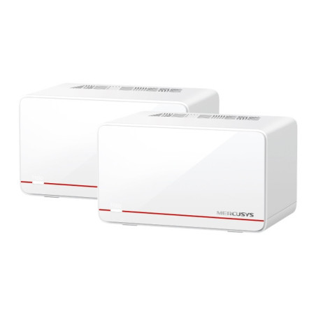 Mercusys Halo H37BE(2-pack) BE6500 Whole Home Mesh Wi-Fi 7 System,  688 Mbps at 2.4 GHz, 5760 Mbps at 5 GHz,, MLO, 4096-QAM, 