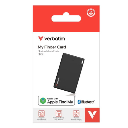 Verbatim My Finder Card Bluetooth Finder 1 pack- Black, Bluetooth Apple Find My