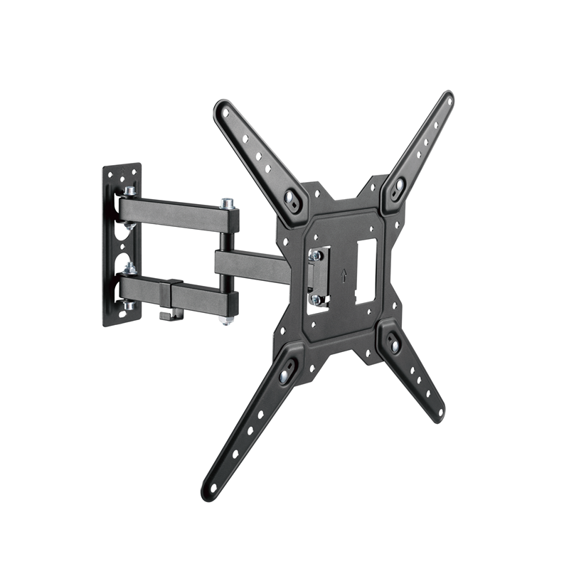 Brateck LPA68-443 Economical Full-Motion TV Wall Mount, Fit Screen Size: 23'-55' Up to 30 KG, Fine Texture Black,382x430x430m
