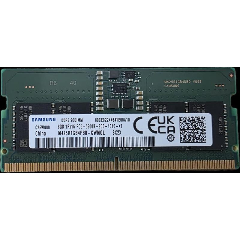 Samsung OEM 8GB (1x8GB) DDR5 SODIMM 5600MHz C46 1.1V Notebook Laptop Memory (ex-demo) 3yr wty ~similar to Hynix / Crucial 8GB