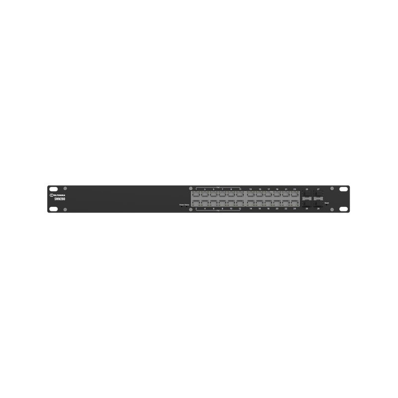 Teltonika SWM280 PoE  Managed Switch, 24 x ETH ports, 10/100/1000 Mbps,12 PoE  ports with up to 30W per port,4 SFP ports, 2 y