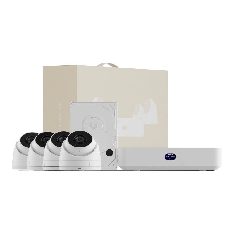 Ubiquiti Network Video Recorder Instant Kit, Compact UniFi Protect NVR Kit, (1)UniFi Protect NVR Instant, (4)G5 Turret Ultra 