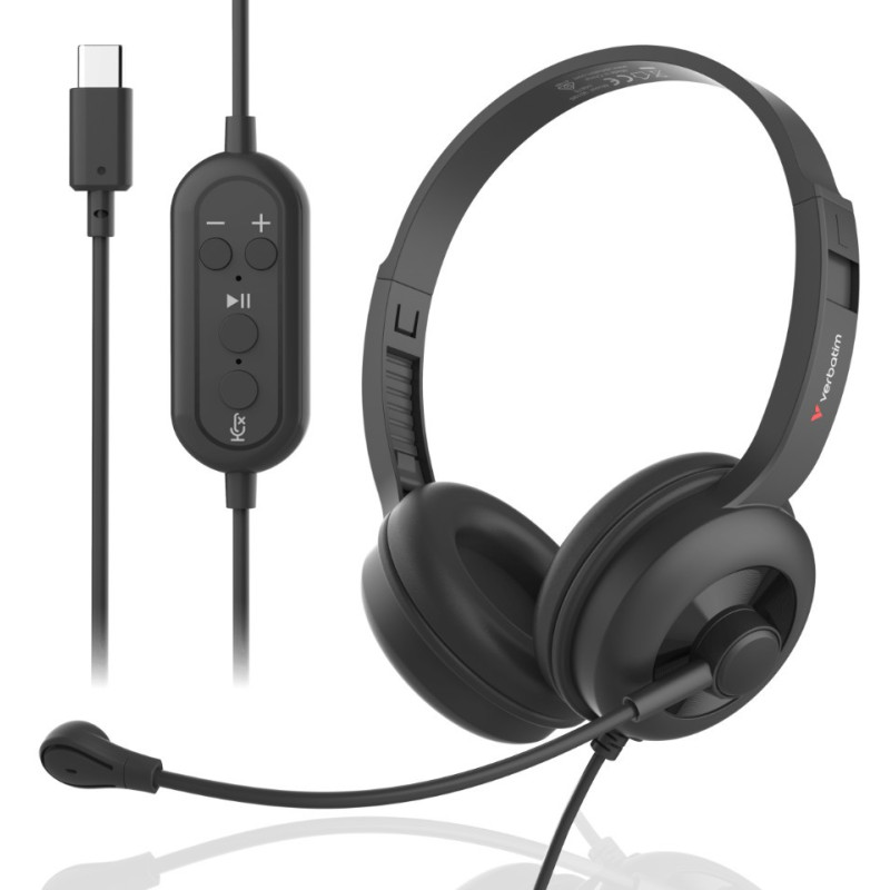 **ON SPECIAL** Verbatim ClaritySound Headset With USB-C Clear Sound, Comfort, Reduce Background Noise.Ideal for Office, Educa