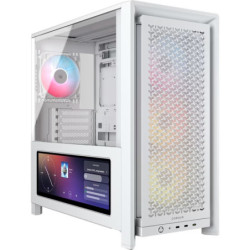 Corsair FRAME 4000D LCD RS ARGB Premium Mid-Tower PC Case- White, ATX/mATX/ITX/E-ATX, 486x490x239mm, 430mm GPU, 360mm rad, te