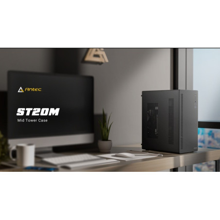 Antec ST20M   VPA550P, Mid Tower, mATX/ITX, 1x120mm Rear Fan, GPU ≤265mm, CPU ≤150mm, 550W PSU, Active PFC, 2x PCIe