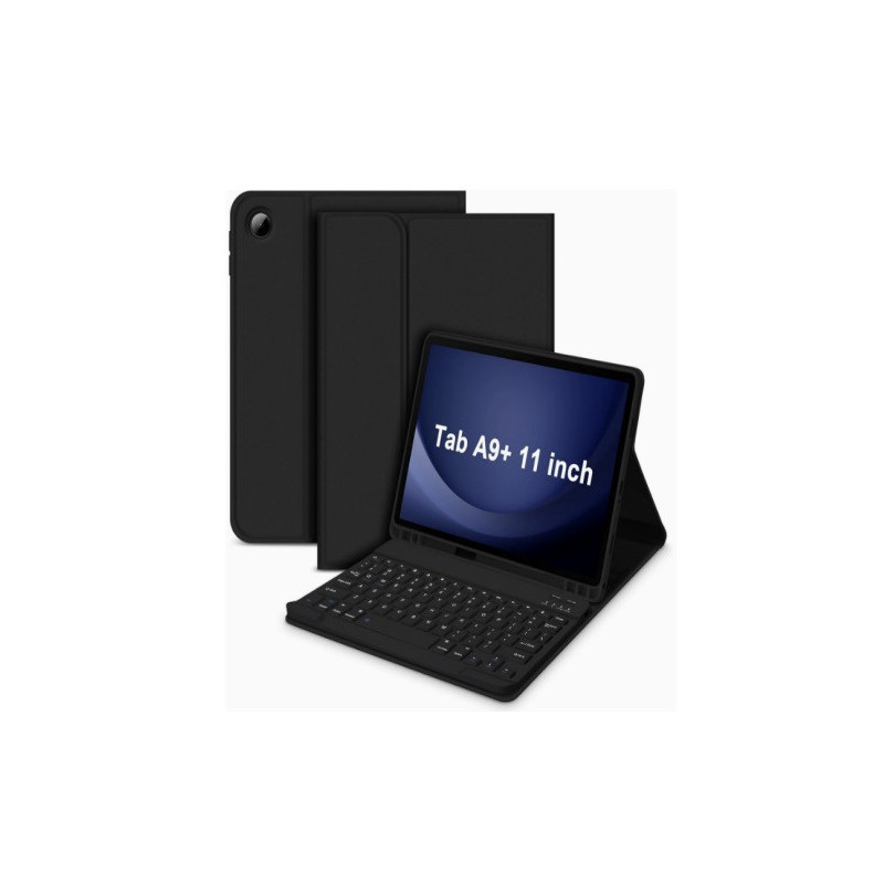 USP Samsung Galaxy Tab A11  / Tab A9  (11') Keyboard Case Cover Black - Ultra-Slim, Lightweight, Auto Wake/Sleep Function,PU 