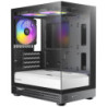 OKINOS AQUA UNO ZEBRA, Mini Tower, Micro-ATX/ITX, tempered glass, 3×120mm ARGB fans, USB 3.0   Type-C, ≤309mm GPU, ≤165m