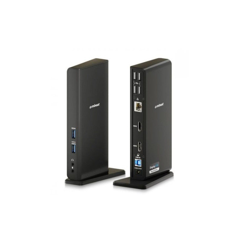 mbeat® USB-C/A Dual HDMI DisplayLink Docking Station Dual Full HD 1080p @60Hz 2 × HDMI 1.3 1 × USB-B 3.0 2 × USB-A 3.1 Ge