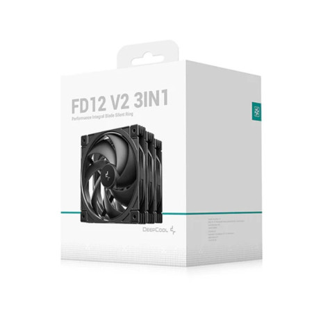 DeepCool FD12 V2 3IN1  120mm  Performance Integral Blade Silent Ring Case Fans, 4-pin PWM, 500~2500 RPM, Hydro Bearing