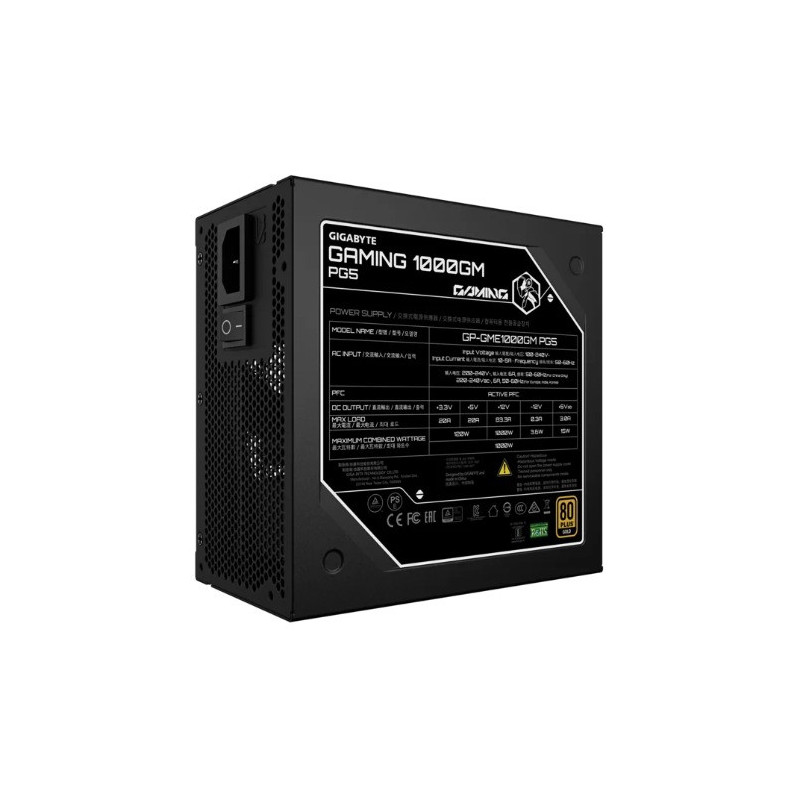 GIGABYTE GAMING 1000GM PG5 1000W 80  Gold ATX 3.1 PSU PCIe 5.0 16pin full modular 135mm fan OVP OPP SCP UVP OCP OTP 8SATA 4PC