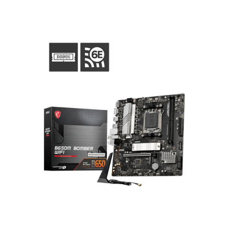MSI B650M BOMBER WIFI AMD AM5 MATX Motherboard, 2x DDR5 ~128GB, 1x PCI-E x16, 2x M.2, 4x SATA,  6x USB 2.0