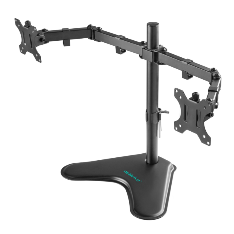 mbeat® activiva Dual-Screen Articulating Monitor Arm with Free-Standing Desktop Base provides perfect solution for ergonomic