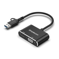 Simplecom DA326C USB 3.0 and USB-C to HDMI   VGA Video Card Adapter Full HD 1080p
