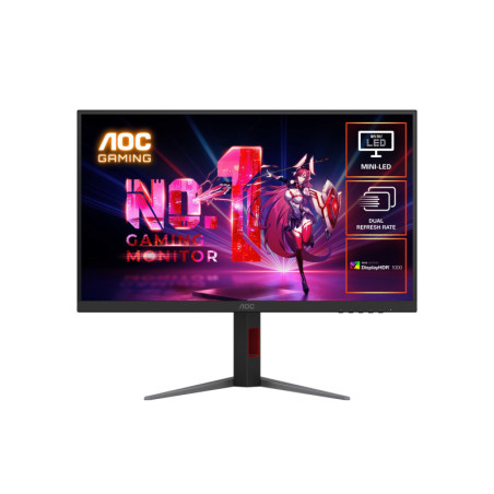 AOC 27' Mini-LED Gaming Monitor – 4K@160Hz / FHD@320Hz, 1ms GtG, 1152-zone Mini-LED, VESA mount, 1.07B colors, Delta E[2, H