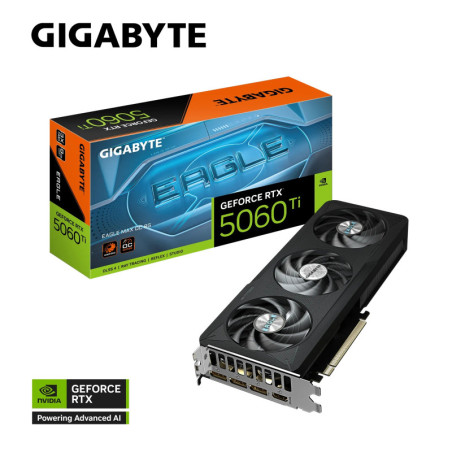 Gigabyte GeForce RTX™ 5060 Ti EAGLE MAX OC 8G, 2617 MHz, CUDA 4608, 28 Gbps, GDDR7,128 bit, PCI-E 5.0, PSU 650W, DisplayPor