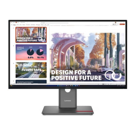 LENOVO ThinkVision P27QD-40 27' QHD Monitor IPS 2560x1440 16:9 Height Adjustable Tilt Swivel Pivot Daisy Chain 140W PD DP HDM