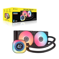 Corsair iCUE LINK TITAN 240 RX LCD Liquid CPU Cooler - Black: 73.5 CFM, 2100 RPM, 36 dBA, Aluminum Radiator, Copper Cold Plat