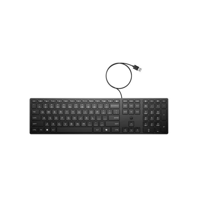 HP Wired 320K Full-Sized Keyboard - Compatible with Windows 10, Desktop PC, Laptop, Notebook USB Plug and Play Connectivity, 