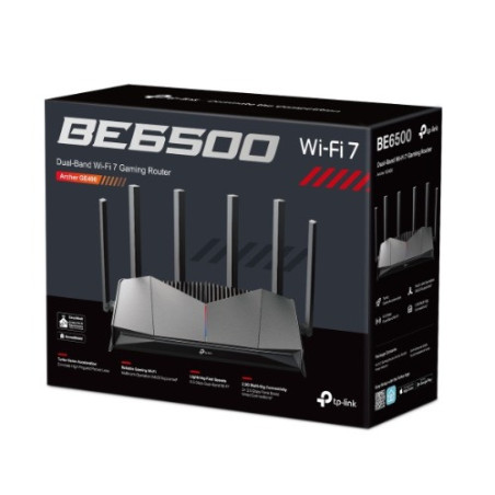 TP-Link Archer GE400 BE6500 Dual-Band Wi-Fi 7 Gaming Router (WIFI7) 688 Mbps at 2.4 GHz   5765 Mbps at 5 GHz, 6× external An