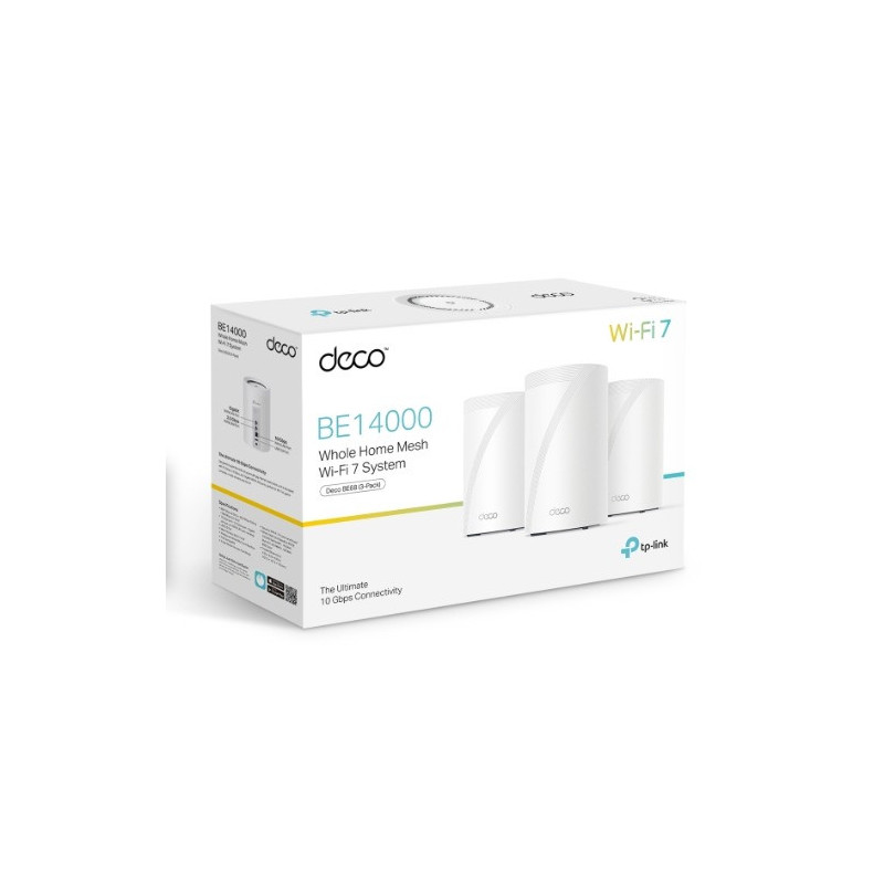TP-Link Deco BE68 BE14000 Tri-Band Whole Home Mesh Wi-Fi 7 System (3-pack) 688 Mbps at 2.4 GHz   4324 Mbps at 5 GHz   8647 Mb