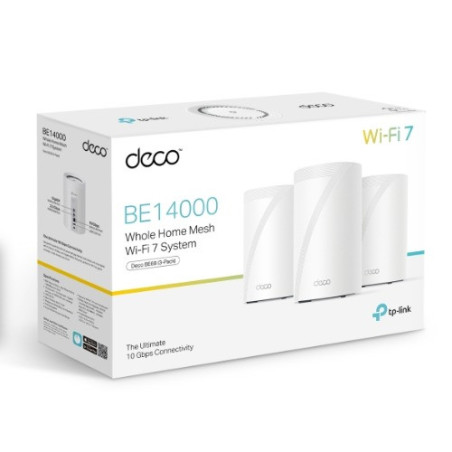 TP-Link Deco BE68 BE14000 Tri-Band Whole Home Mesh Wi-Fi 7 System (3-pack) 688 Mbps at 2.4 GHz   4324 Mbps at 5 GHz   8647 Mb