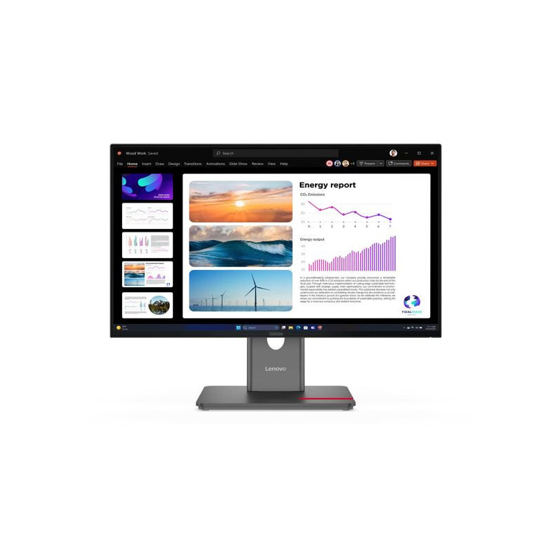 LENOVO ThinkVision P24Q-40 23.8'/24' QHD USB-C Docking Monitor 2K 2560x1440 16:9 IPS Height Adjustable Tilt Swivel Pivot DP H