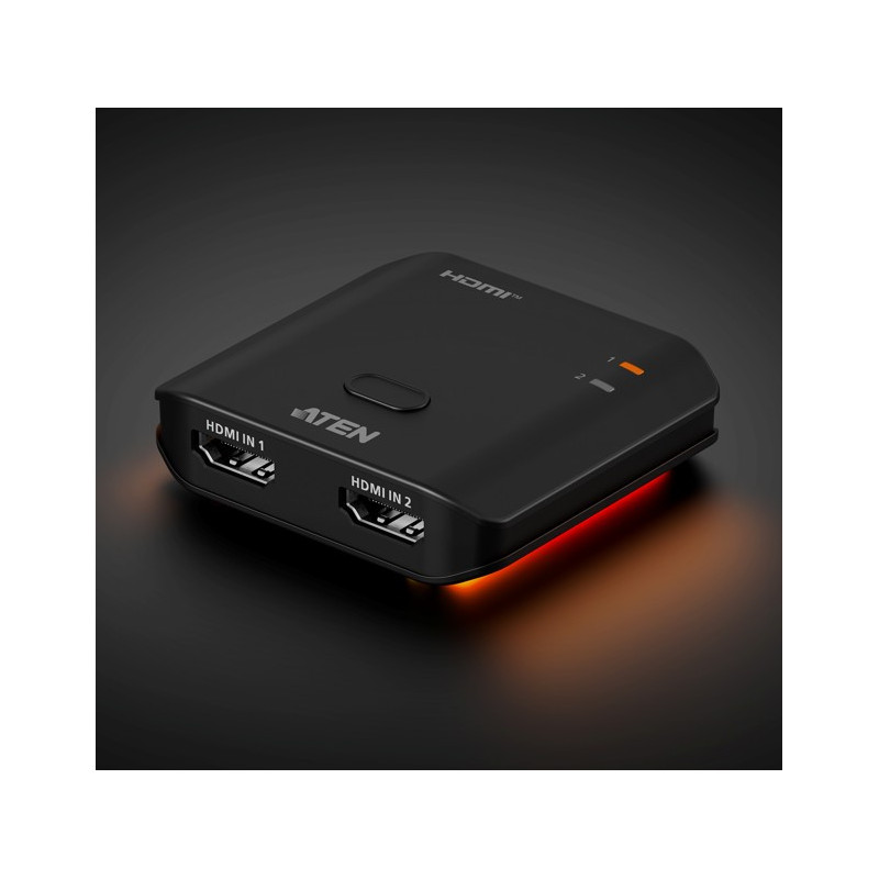 Aten Essential 2-Port 8K HDMI Switch, HDMI switch for modern gaming, 8K @ 60Hz / 4K @ 120Hz, LPCM 7.1, Dolby® & DTS-HD Maste