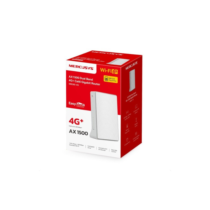 Mercusys MB260-4G 4G  Cat6 AX1500 Wireless Dual Band Gigabit Router