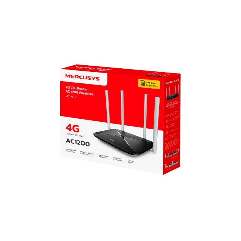 Mercusys MB135-4G AC1200 Wireless Dual Band 4G LTE Router