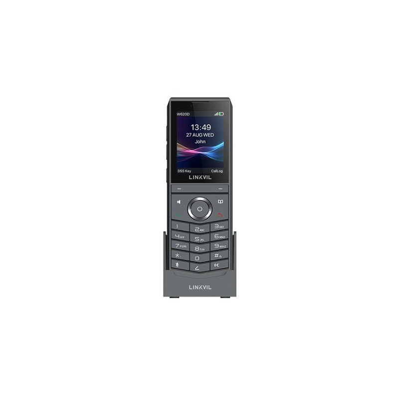 Fanvil Linkvil W620D Portable DECT Phone, built-in Bluetooth 5.0, rechargeable 3000mAh battery, up to 13 hours of talk time, 