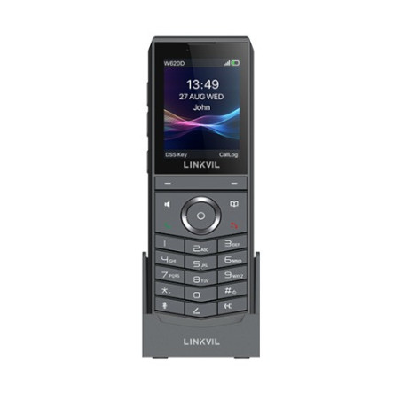 Fanvil Linkvil W620D Portable DECT Phone, built-in Bluetooth 5.0, rechargeable 3000mAh battery, up to 13 hours of talk time, 