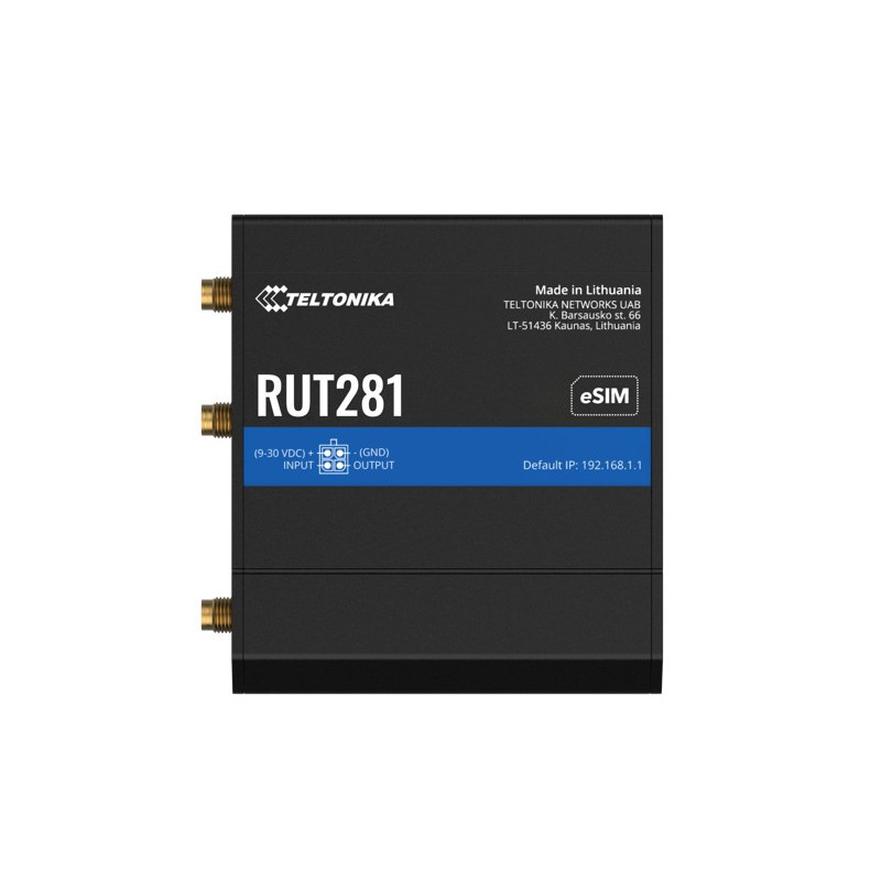 Teltonika RUT281 COMPACT GLOBAL LTE CAT 4 ROUTER, Telit, SIM & eSIM, AUTOMATIC FAILOVER, 2 x RJ45 Ports, PSU included