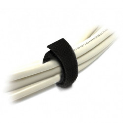 8Ware 25m x 12mm Velcro Wide Cable Tie Hook & Loop Continuous One Sided Self Adhesive Fastener Sticky Tape Roll Black