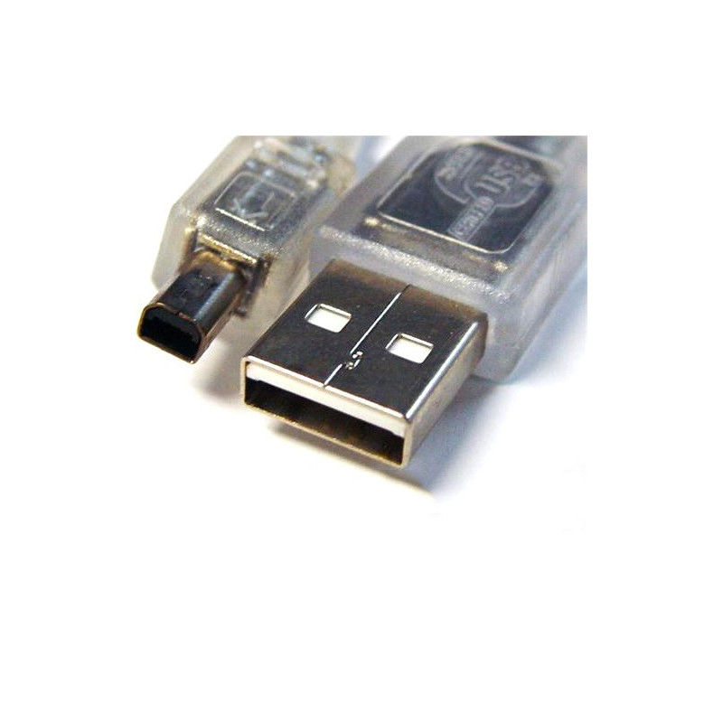 8Ware USB 2.0 Cable 3m A to B 4-pin Mini Transparent Metal Sheath UL Approved