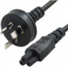 8ware 1m AU Power Lead Cord Cable 3-Pin AU to ICE 320-C5 Cloverleaf Plug Mickey Type Black Male to Female 240V 7.5A 3 core No