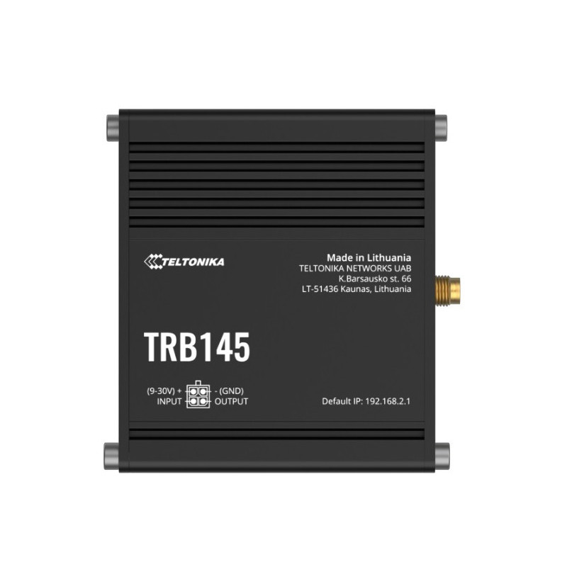 Teltonika TRB145 Industrial Rugged LTE RS485 Gateway, 4G/LTE (Cat 1), Equipped with RS485, Compatible with Industrial DNP3, P