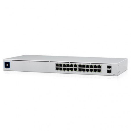 Ubiquiti UniFi 24 Port Managed Gigabit Switch, 16x PoE  Ports, 8x Gigabit Ethernet Ports, 2xSFP - 95W - Touch Display - Fanle
