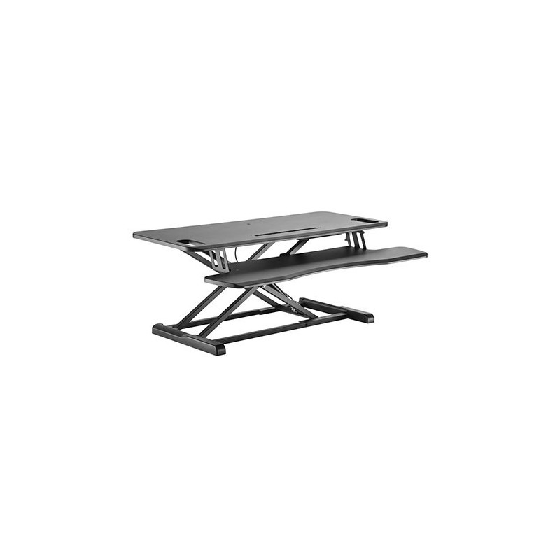 Brateck Gas Spring Sit Stand Desk Converter (950x615x110~505mm)with Keyboard Tray Deck(Standard MDF Board Surface