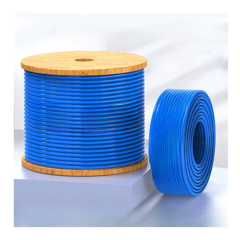 8Ware 350m CAT6A Ethernet 24AWG 30V LAN Stranded Core Cable Roll Bare Copper Twisted Core PVC Jacket on Reel Box Blue ]305m