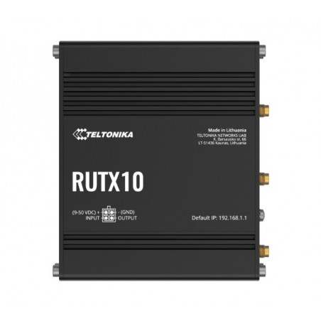 Teltonika RUTX10 Professional Ethernet Router, Industrial Ethernet Router/VPN/Firewall (NO-LTE) with Dual Band WiFi 5 802.11a