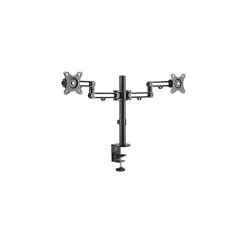Brateck Dual Monitor Premium Aluminum Articulating Monitor Arm Fit Most 17'-32' Monitors Up to 8kg per screen VESA 75x75/100x