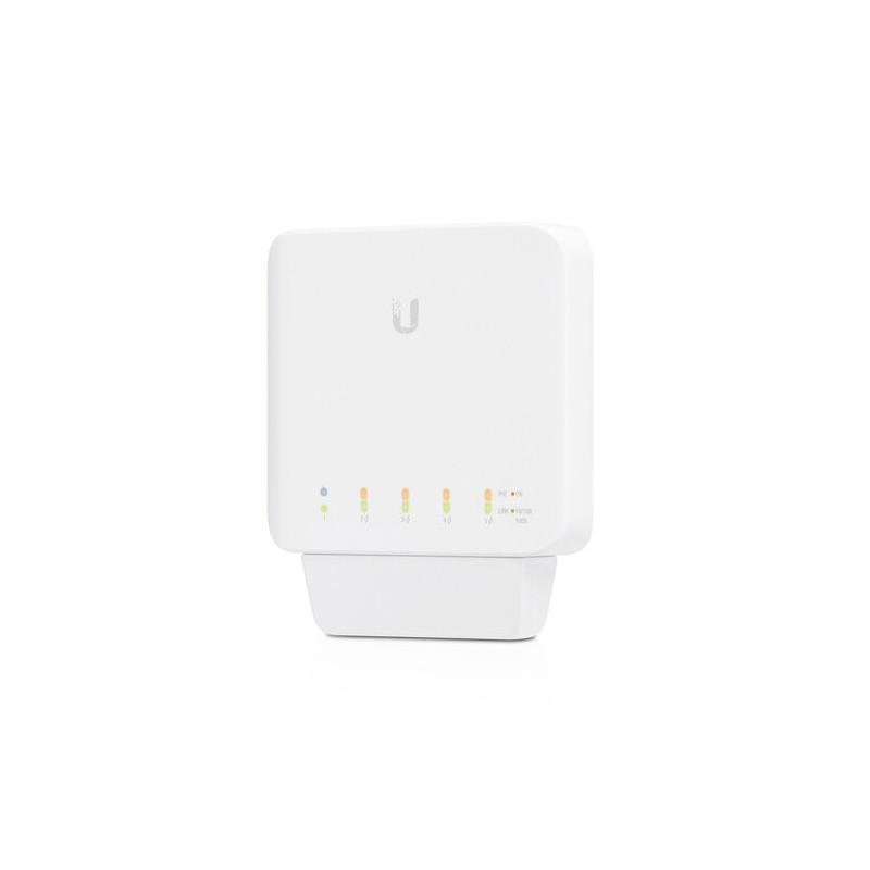 Ubiquiti UniFi USW Flex-Managed,Layer 2 Gigabit Switch with Auto-sensing 802.3af PoE Support,1x PoE In, 4x PoE Out,POE Adapte
