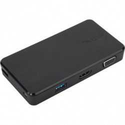 Targus USB 3.0 & USB-C Dual Travel Dock Connects 2 monitors, 1x HDMI 1x VGA, Supports Projectors and HDTVs, PCs, Macs, and An