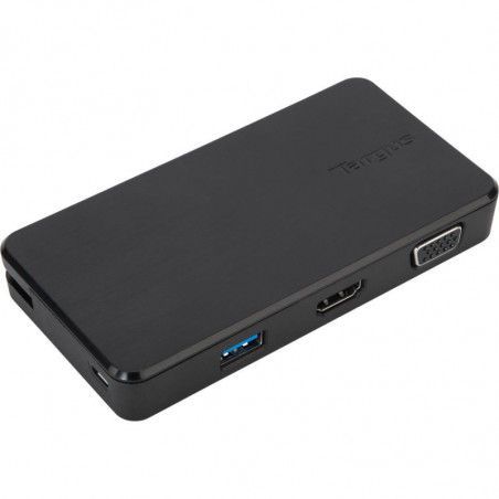 Targus USB 3.0 & USB-C Dual Travel Dock Connects 2 monitors, 1x HDMI 1x VGA, Supports Projectors and HDTVs, PCs, Macs, and An