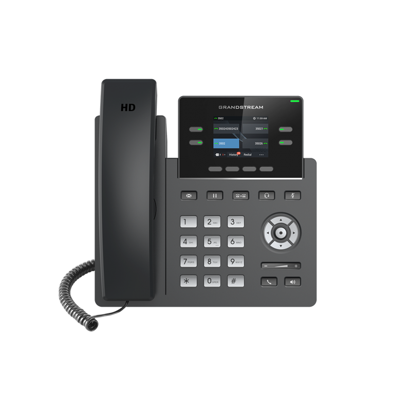 Grandstream GRP2612P 4 Line IP Phone, 2 SIP Accounts, 320x240 Colour Screen, HD Audio, Powerable Via POE