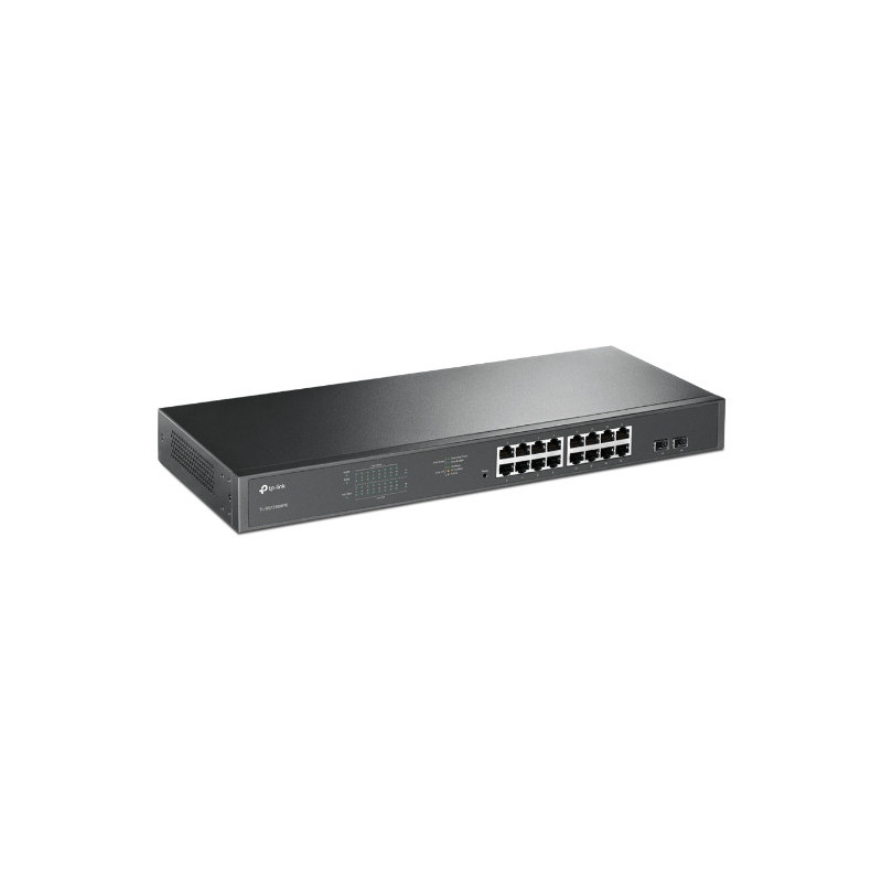 TP-Link TL-SG1218MPE 16-Port Gigabit PoE  Easy Smart Switch, 16 Gigabit RJ45 Ports, 2 SFP Slots, 802.3at/af, 192W PoE Power, 