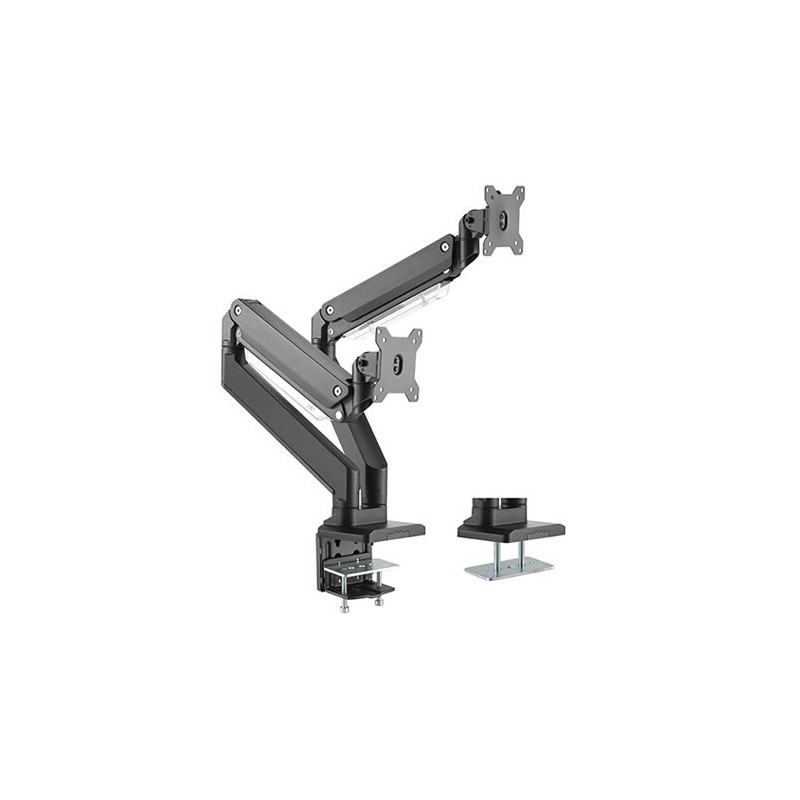 Brateck Dual Monitors Aluminum Heavy-Duty Gas Spring Monitor Arm Fit Most 17‘-35’ Monitors Up to 15kg per screen VESA 75x