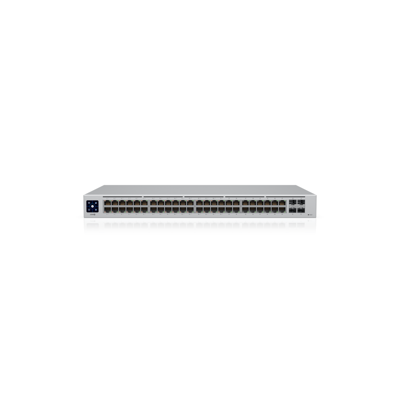 Ubiquiti UniFi 48-port Managed Gigabit Layer2 switch,  48x Gigabit Ethernet Ports w/ 32x 802.3at POE , 4x SFP Port Touch Disp